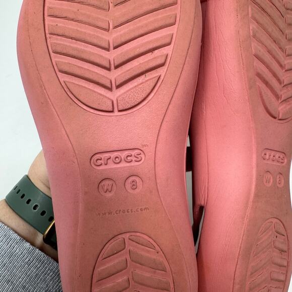 Crocs Sienna Flats 8 Pink Cut Out Ballet Lightweight Casual Slip On Coquette - Picture 10 of 10